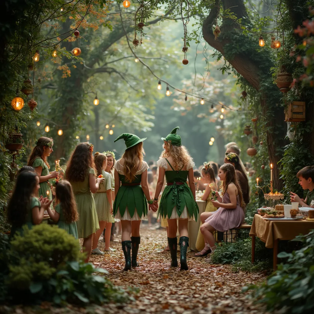 Fantasy forest themed event with mystical decorations